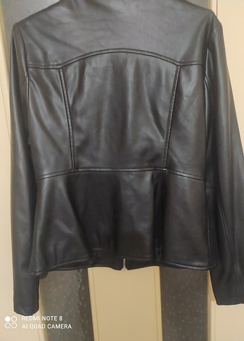 Zara Siyah Deri kadın Ceket - Görsel 2