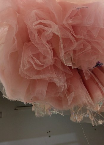 Dantel Detaylı Kız Çocuk Pudra Elbise - Görsel 5