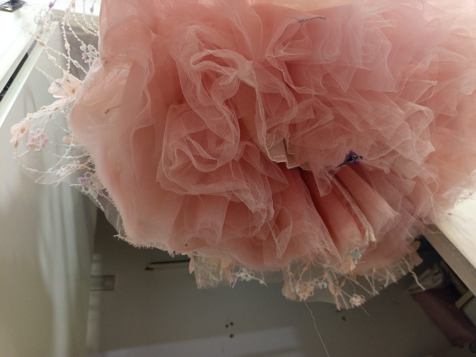 Dantel Detaylı Kız Çocuk Pudra Elbise - Görsel 5