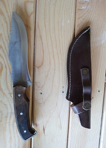 Koyu Kahverengi Deri Kılıflı Bıçak - Görsel 2