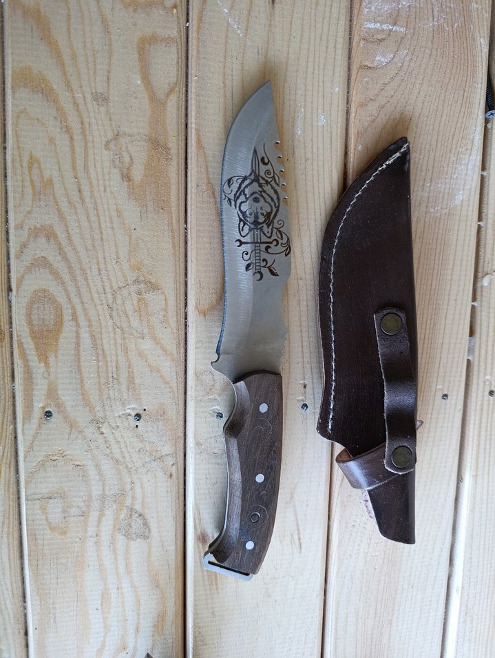 Koyu Kahverengi Deri Kılıflı Bıçak - Görsel 3