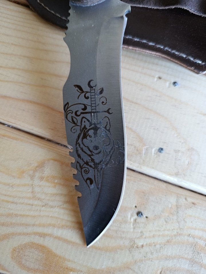 Koyu Kahverengi Deri Kılıflı Bıçak - Görsel 4