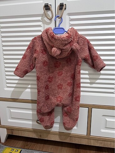 3-6 ay kız bebek peluş tulum - Görsel 3