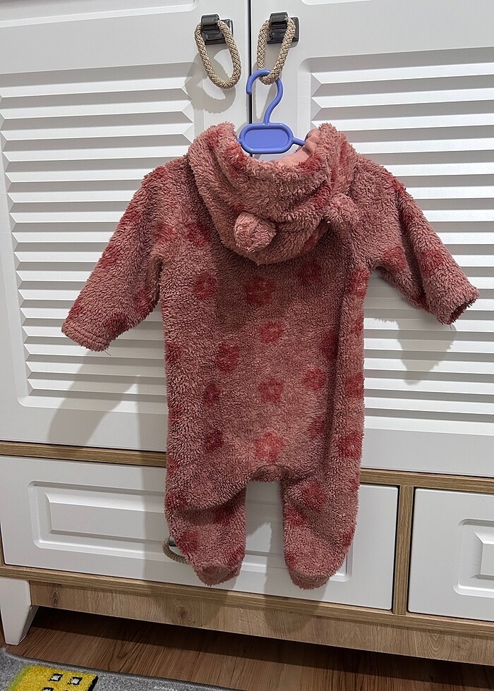 3-6 ay kız bebek peluş tulum - Görsel 3