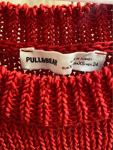 xs Beden kırmızı Renk Pull&Bear Yazlık Süveter