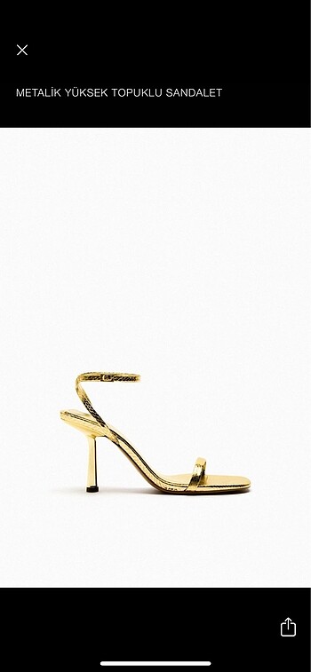Zara gold topuklu sandalet