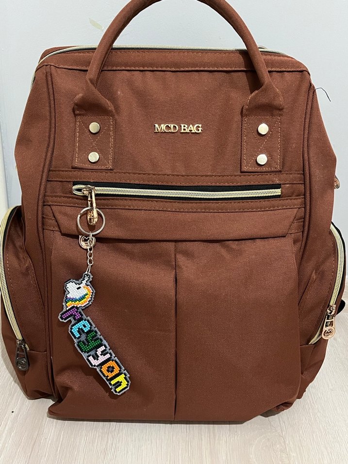 Rengarenk el işlemesi Unicorn Anahtarlık - Görsel 2