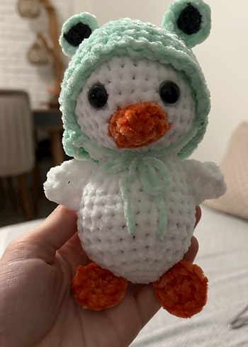 Pastel Renkli Örgü Peluş Ördek Oyuncak - Görsel 3