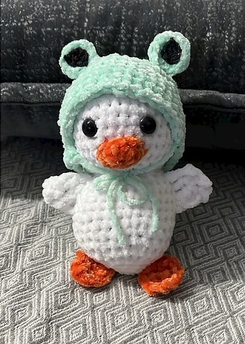 Pastel Renkli Örgü Peluş Ördek Oyuncak - Görsel 2