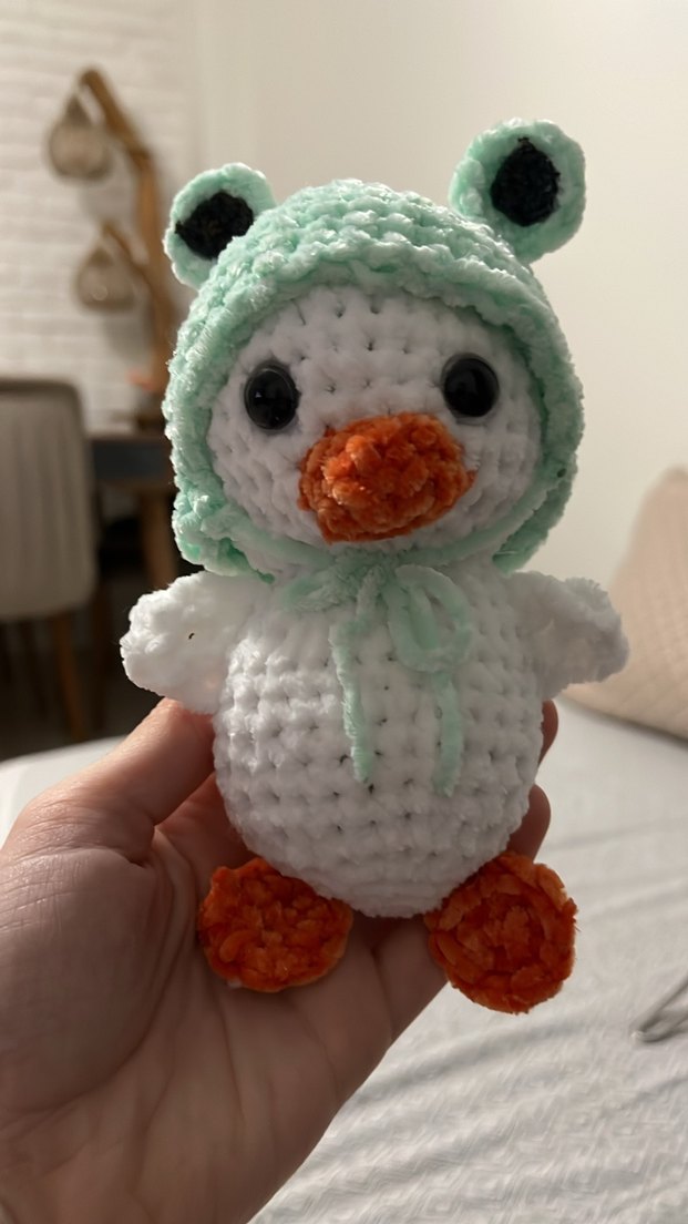 Pastel Renkli Örgü Peluş Ördek Oyuncak - Görsel 3