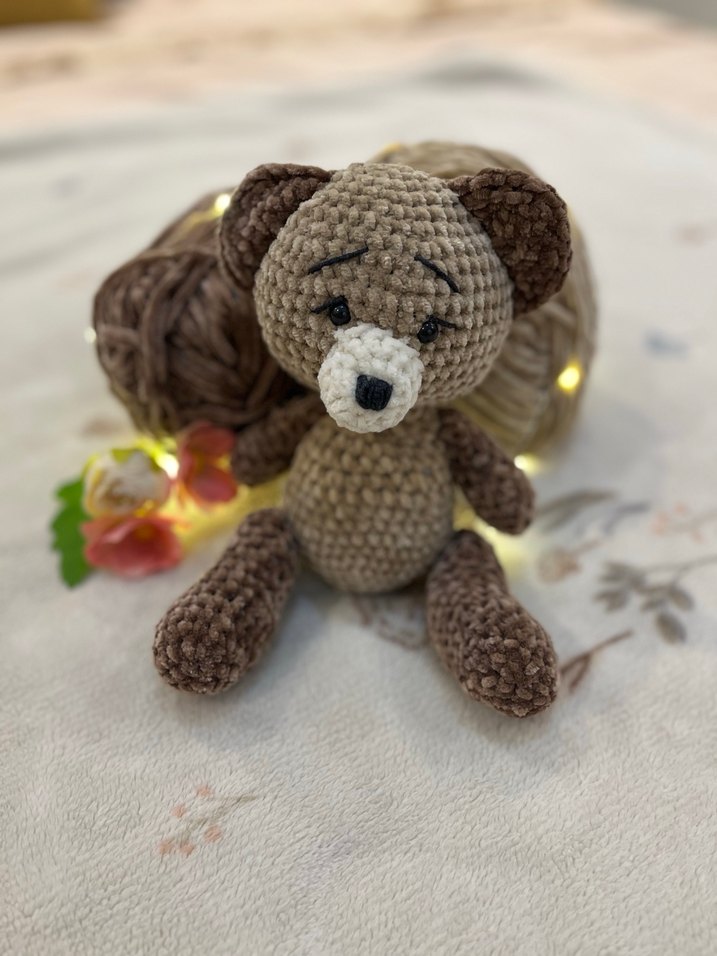 Kahverengi El Örgüsü Peluş Ayıcık - Görsel 2