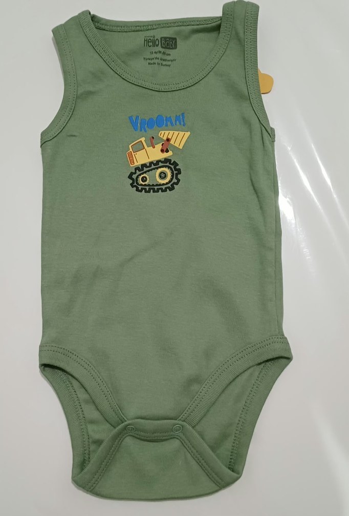 1 YAŞ Gri ve Haki Pamuklu Erkek Bebek Atlet Body (2 adet) - Görsel 4