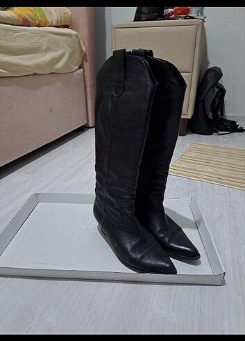 Diğer Deri Esnek Uzun Cizme