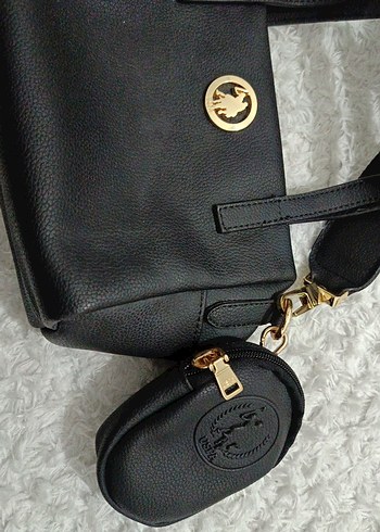 Siyah Deri Kadın Omuz Çantası POLO markadır - Görsel 3