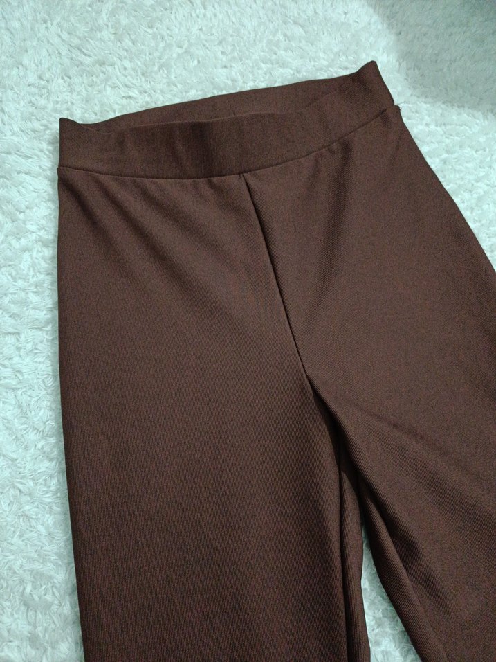 Kahverengi Kadın Midi İspanyol Paça tayt - Görsel 2