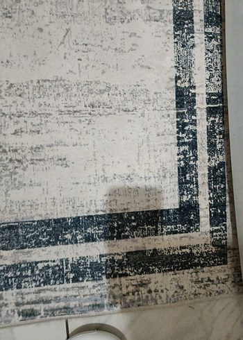 Gri Beyaz Modern Desensiz Halı deri taban - Görsel 2