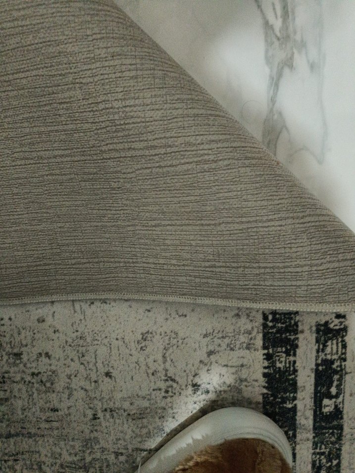 Gri Beyaz Modern Desensiz Halı deri taban - Görsel 3