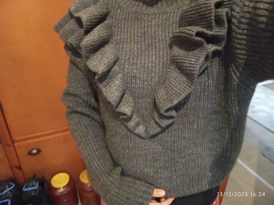 Gri Bohem Tarzı Kadın Kazak - Görsel 2