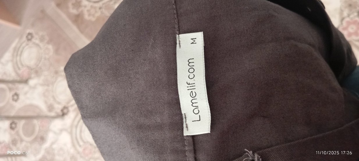 Düğmeli Uzun gri kot etek - Görsel 2