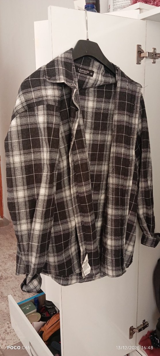 Fullamoda Gri Ekose Erkek Gömlek M - Görsel 2