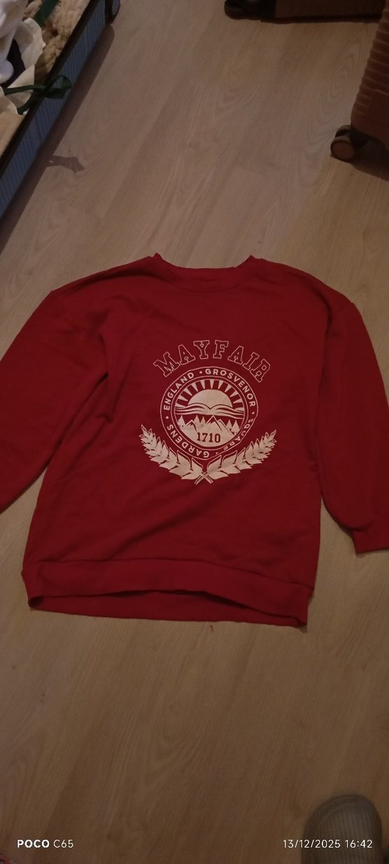 unısex kırmızı iki ıplık sweatshirt - Görsel 2