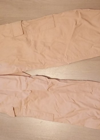 Bej Kadın Keten kargo Pantolon - Görsel 3