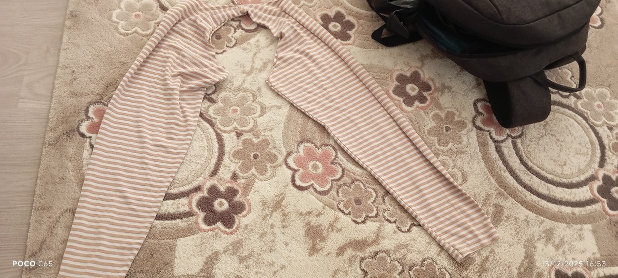 Bej Çizgili kadın kolluk - Görsel 2