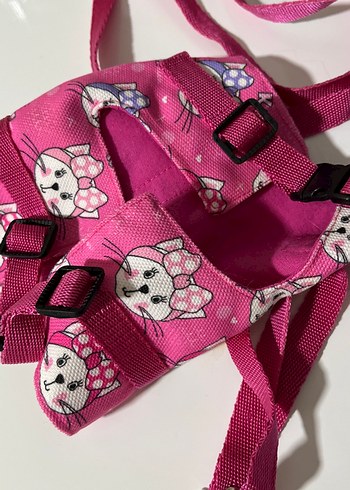 Pembe Kedi Desenli Renkli Kedi Göğüs Tasması - Görsel 3