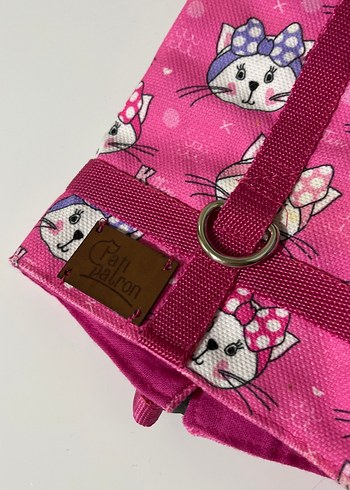 Pembe Kedi Desenli Renkli Kedi Göğüs Tasması - Görsel 2