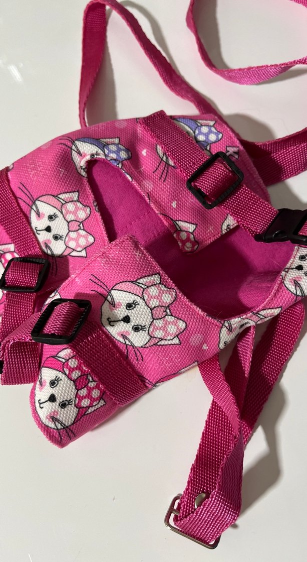 Pembe Kedi Desenli Renkli Kedi Göğüs Tasması - Görsel 3