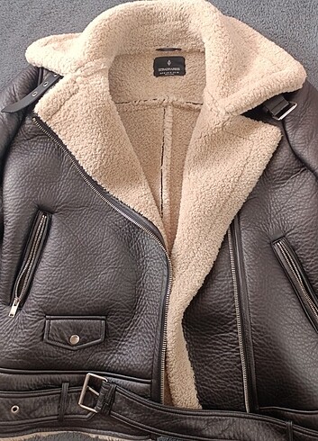 m Beden siyah Renk Stradivarius biker kaban