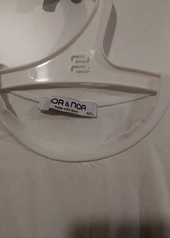 Diğer Beyaz Gri Denim Detaylı Kısa Kollu Tişört