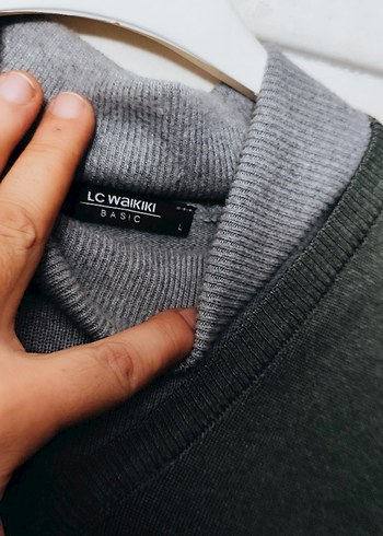 Gri Kadın İnce Örgü Kazak - Görsel 2