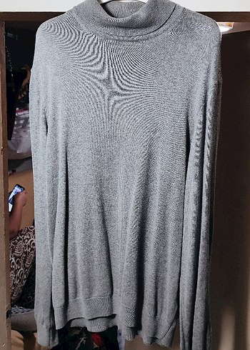 Gri Kadın İnce Örgü Kazak - Görsel 3