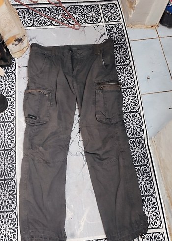 Gri Kadın Kumaş Bol Kesim Kemerli Pantolon - Görsel 3