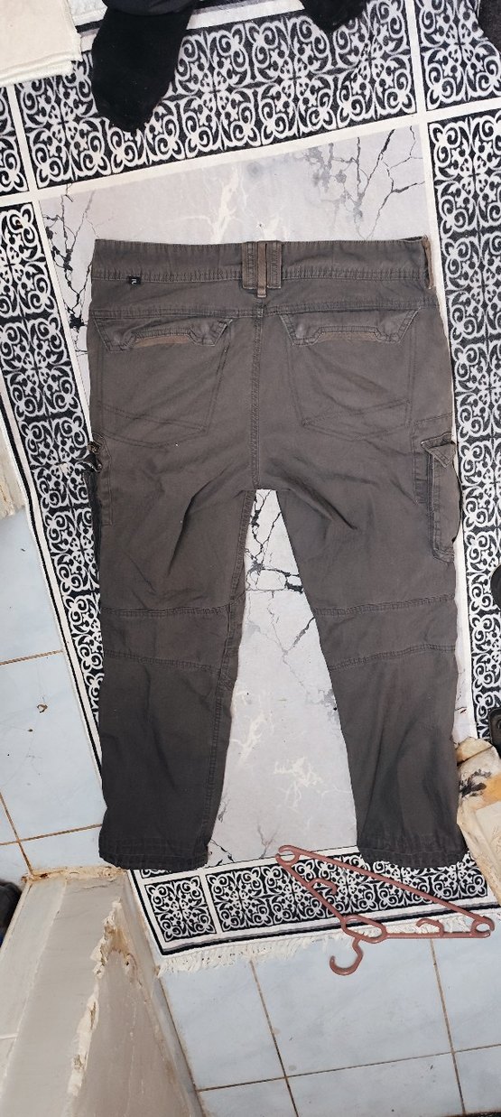 Gri Kadın Kumaş Bol Kesim Kemerli Pantolon - Görsel 4