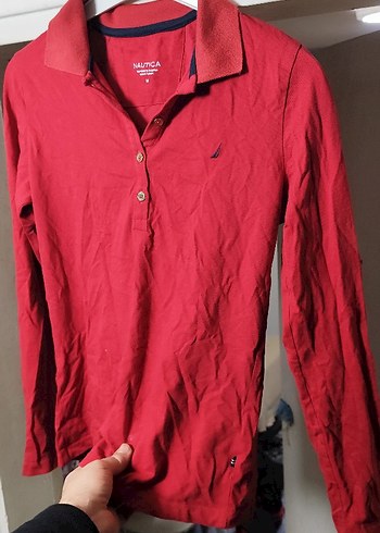Nautica Kırmızı Uzun Kollu Polo Tişört - Görsel 2