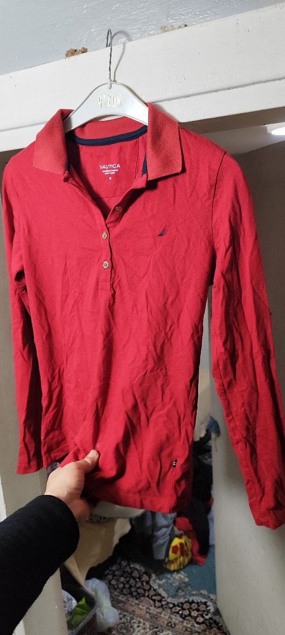 Nautica Kırmızı Uzun Kollu Polo Tişört - Görsel 2