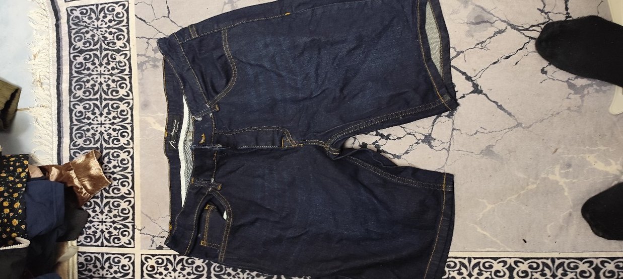 Kadın Lacivert Nakışlı Dar Kesim Midi Kot Pantolon - Görsel 2