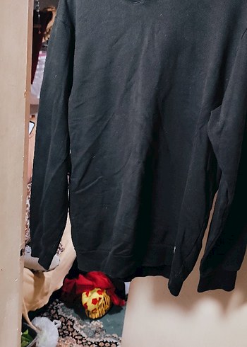 Gri Basic Kadın Sweatshirt Velcro Detaylı - Görsel 2