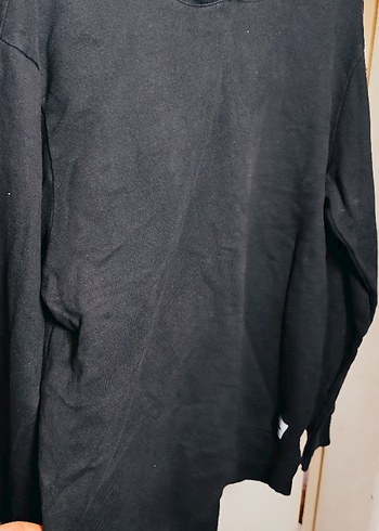 Gri Basic Kadın Sweatshirt Velcro Detaylı - Görsel 4