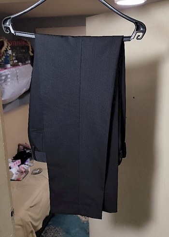 Erkek Siyah Pilili Ofis Pantolonu - Görsel 3