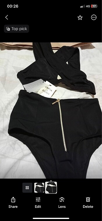 xs Beden siyah Renk Katia & Bony Siyah Bikini Takımı Yüksek Bel