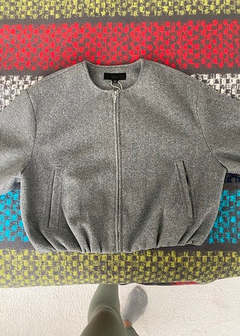 Gri Kadın Kısa soft Bomber Ceket zara