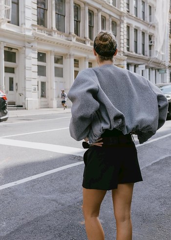 Zara Gri Kadın Kısa soft Bomber Ceket zara