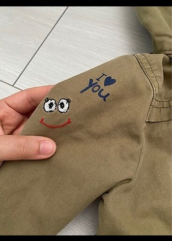 Zara Düğmeli Kapüşonlu Çocuk yeşil Ceket