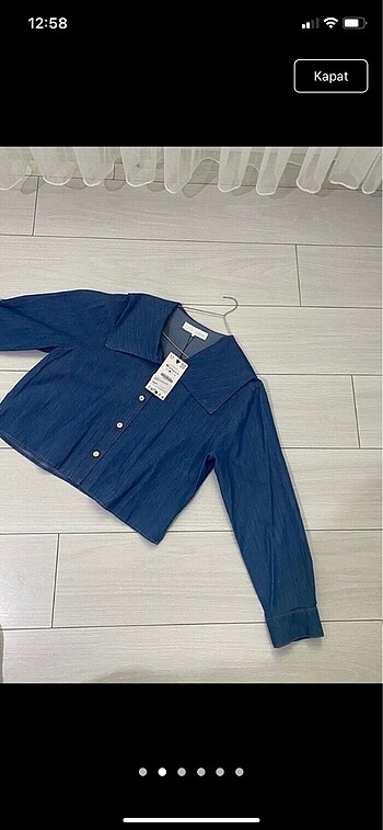 m Beden lacivert Renk Zara denim gömlek