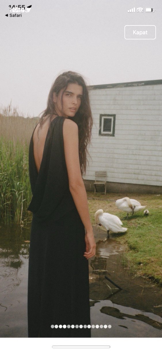 Zara marka sırtı açık elbise - Görsel 2