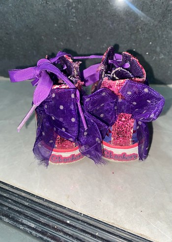 Mor Bağcıklı ve Cırt Cırtlı Kız Spor Ayakkabı - Görsel 2