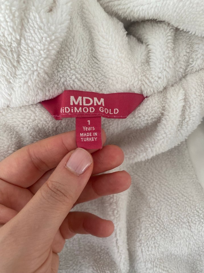 Renkli Desenli Kürklü Kız Çocuk Mont - Görsel 3